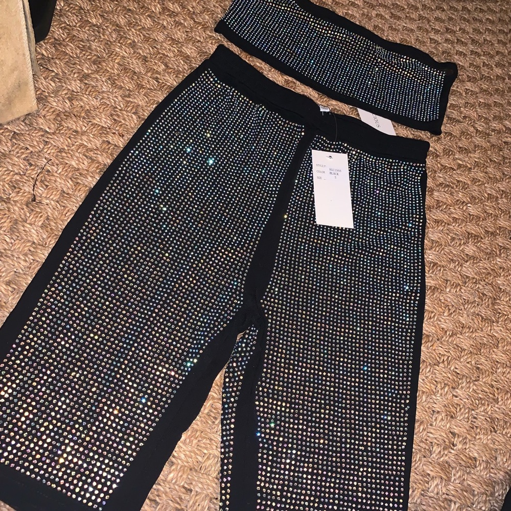 Bling Ice Me out Rhinestone 2 piece outfit